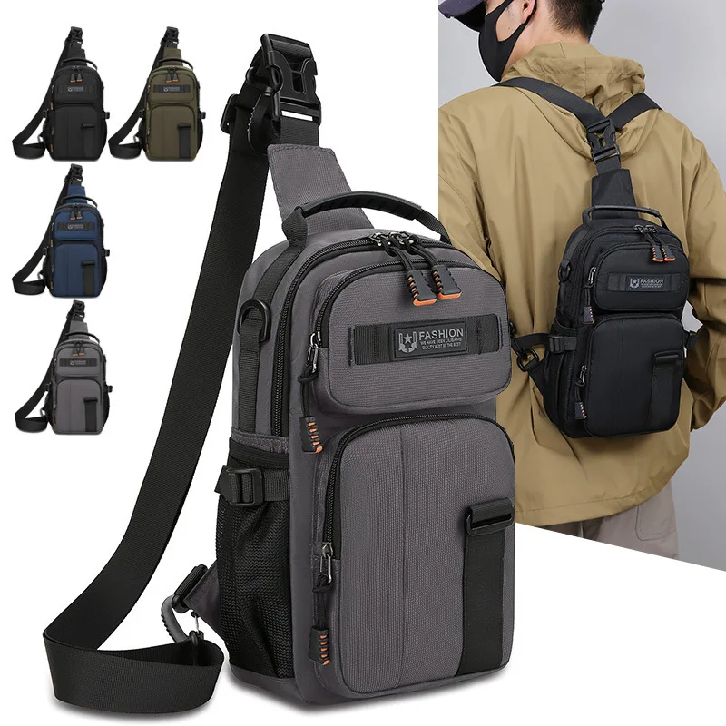 New Men's OutdoorChest Bag Simple Crossbody Bag Multi-purpose Brand Large Capacity Shoulder Bag Fashion Commuter Waterproof Bags