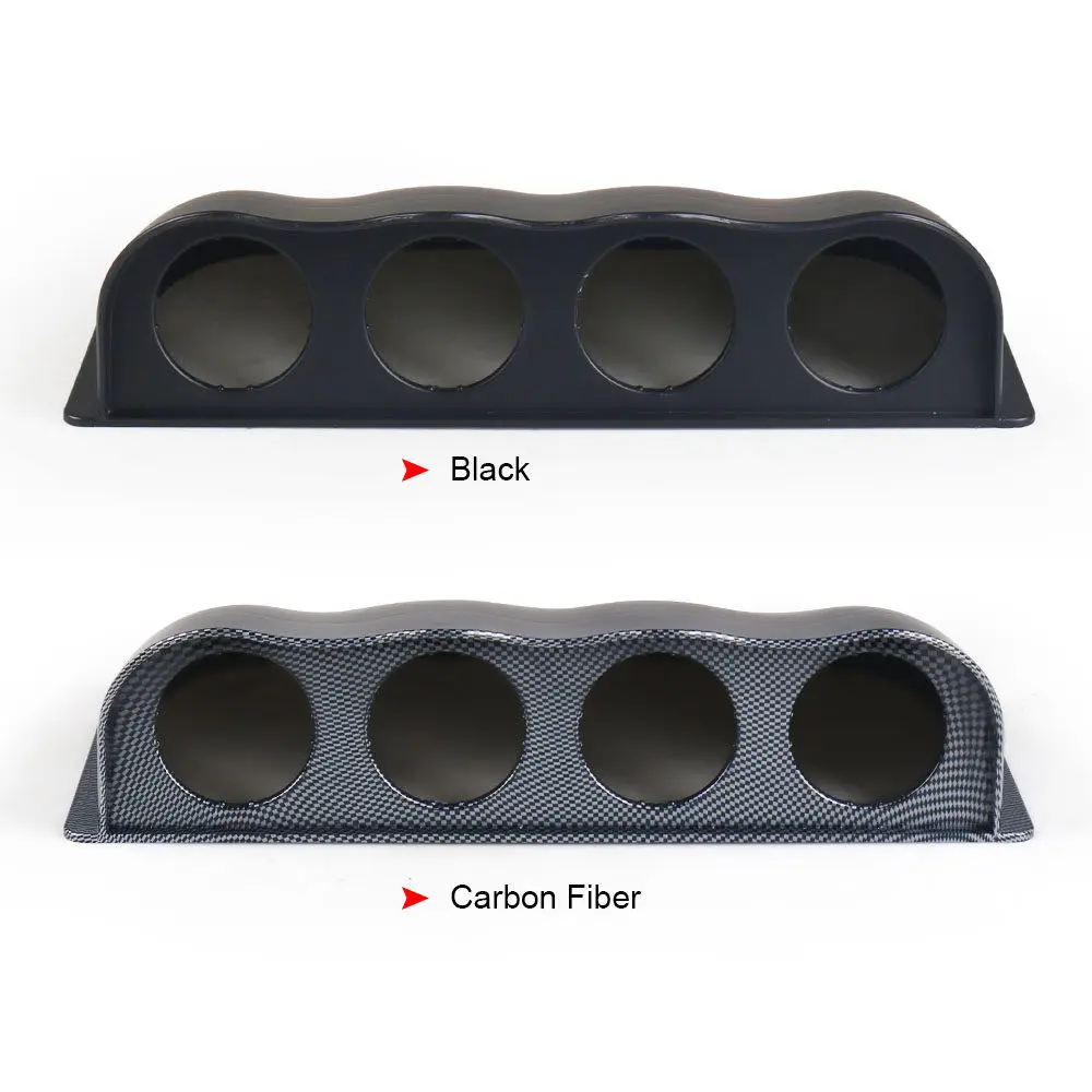 Car Modification 52MM Universal Instrument Seat 4-Hole Racing Instrument Mounting Fixing Bracket ABS Black Carbon Fiber