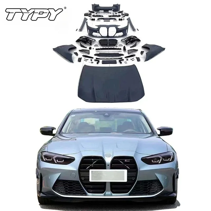 

Вспышка распродажа! Автомобильный комплект для BMW 3 серии G20, обновленный M3, передний бампер, капот, крыло, задний бампер, боковая юбка 2022 2023