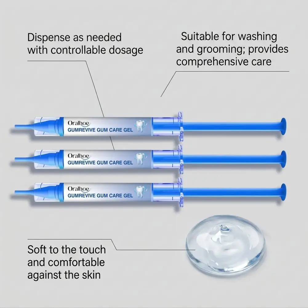9ml Gumrevive Gum‑Care Gel 3pcs Precision Syringe‑Style Design Easy Application Gentle Oral‑Maintenance Gel Mouth‑Hygiene