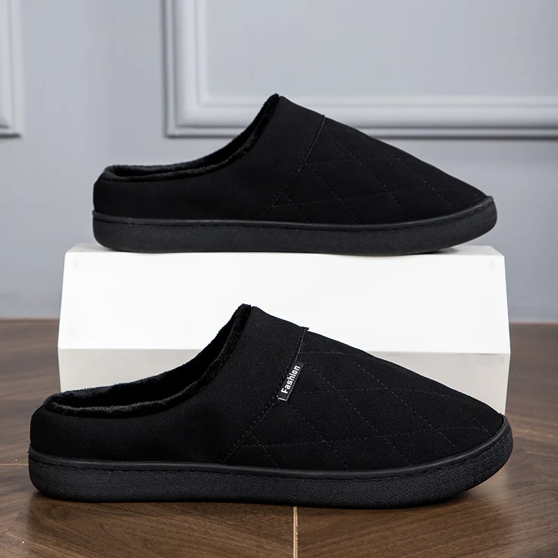 YRZL شبشب شتوي غير قابل للانزلاق للرجال أحذية منزلية غامضة حرارية داخلية وخارجية دافئة 2025 أحذية منزلية خفيفة الوزن للرجال #2