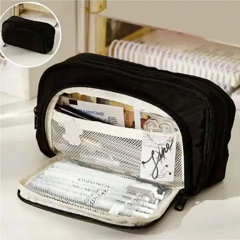 Kawaii Large Capacity Multi Layer Pencil Case Student Pencil Bag School Stationery Supplies Box And Makeup Storage Bag