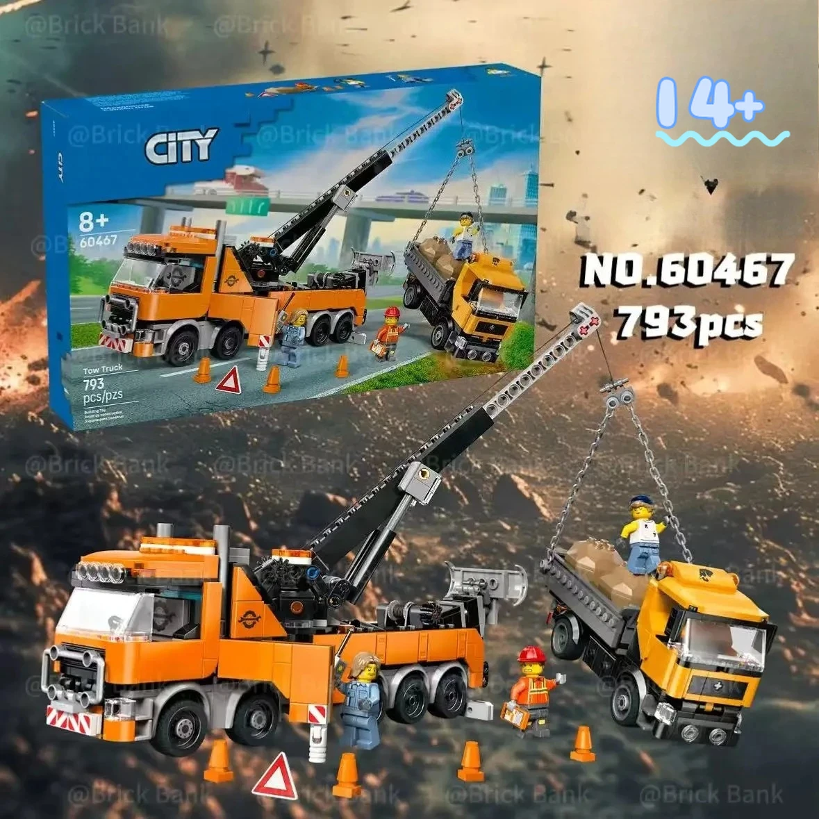 

Disney In Stock 60467 City Tower Crane Truck Premium Building Set City Replica Toy Gift for Adults Kids on Birthday Christmas