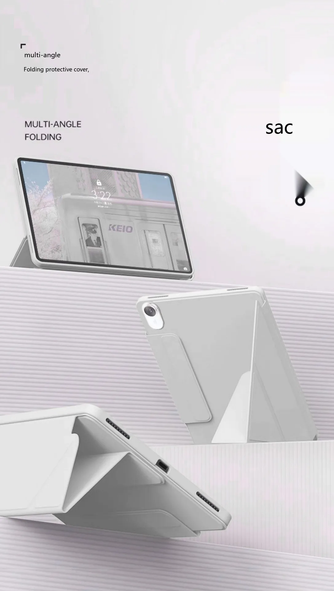 Für iPad 11 10,9 10,2 9,7 8,3 Zoll TPU 3+Y Faltbare Magnetische Schnalle Stoßfeste Schlaf-Wach-Hülle – Detail 1