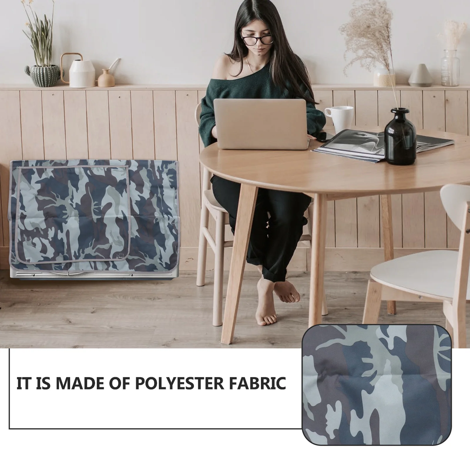 

Air Conditioner Cover Outdoor Waterproof Dust Protection Shield 78x55x28cm Camouflage Grey Polyester Fabric Sun Rain Sandstorm