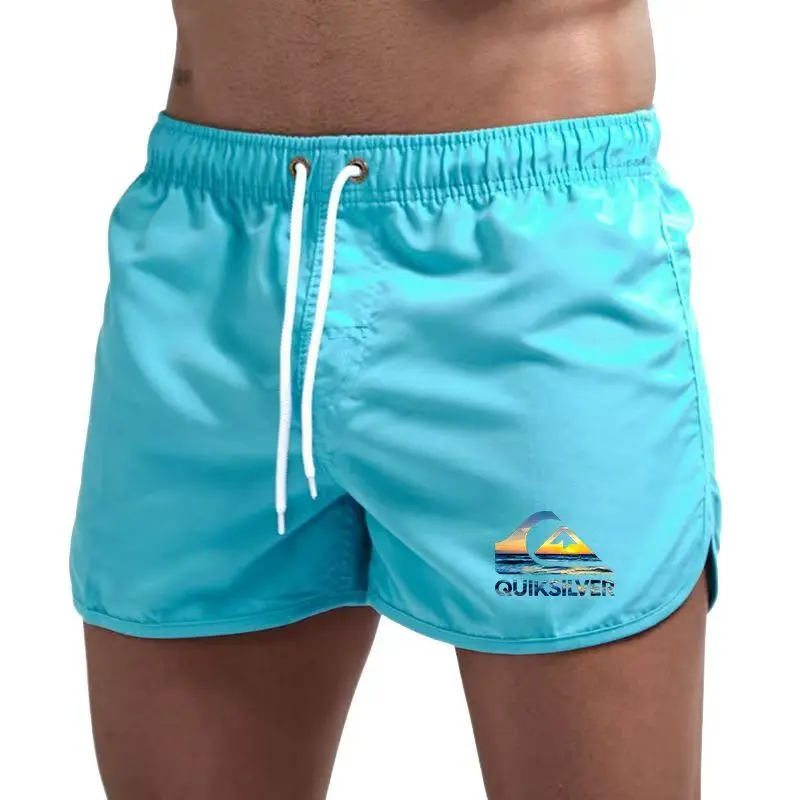

2025 Summer Men's Beach Shorts Urban Print Beach Trunks Jogging Casual Pants Quick Drying Swimming Homme Surf Lightweight Shorts
