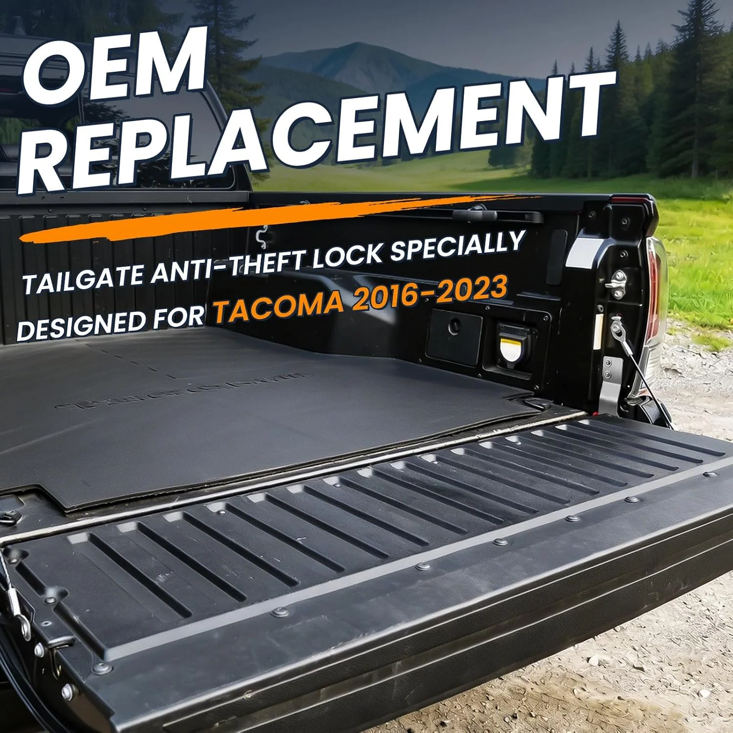 Truck Bed Tailgate Locks Protector For Toyota Tacoma Accessories 2016-2023，Tailgate Anti-Theft Lock Fit