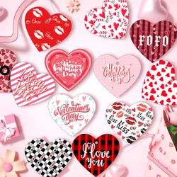 24Pcs Red Pink Heart Paper Pendants I Love You XOXO Hanging Tags For Happy Valentine's Day Wedding Party Decoration DIY Gifts