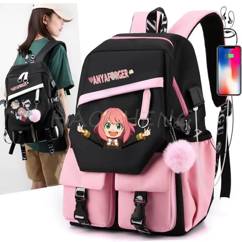 Backpack Anime Spy X Family Sweet Soft Large Capacity Student Schoolbag College Students Patchwork Laptop Simple Mochilas Gift