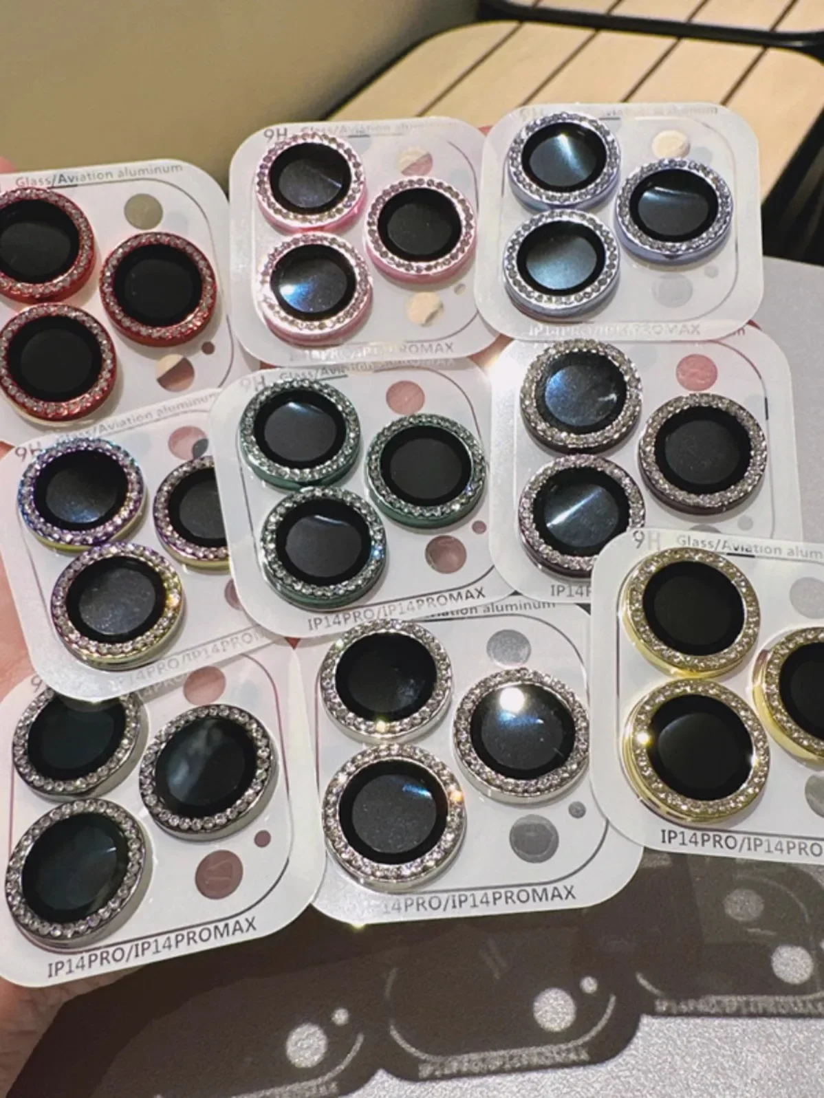 2-3Pcs For Iphone Lens Film Glitter Diamond 13promax Rear Camera 14 Protective Film 15 All-inclusive 12promax Lens Sticker Plus