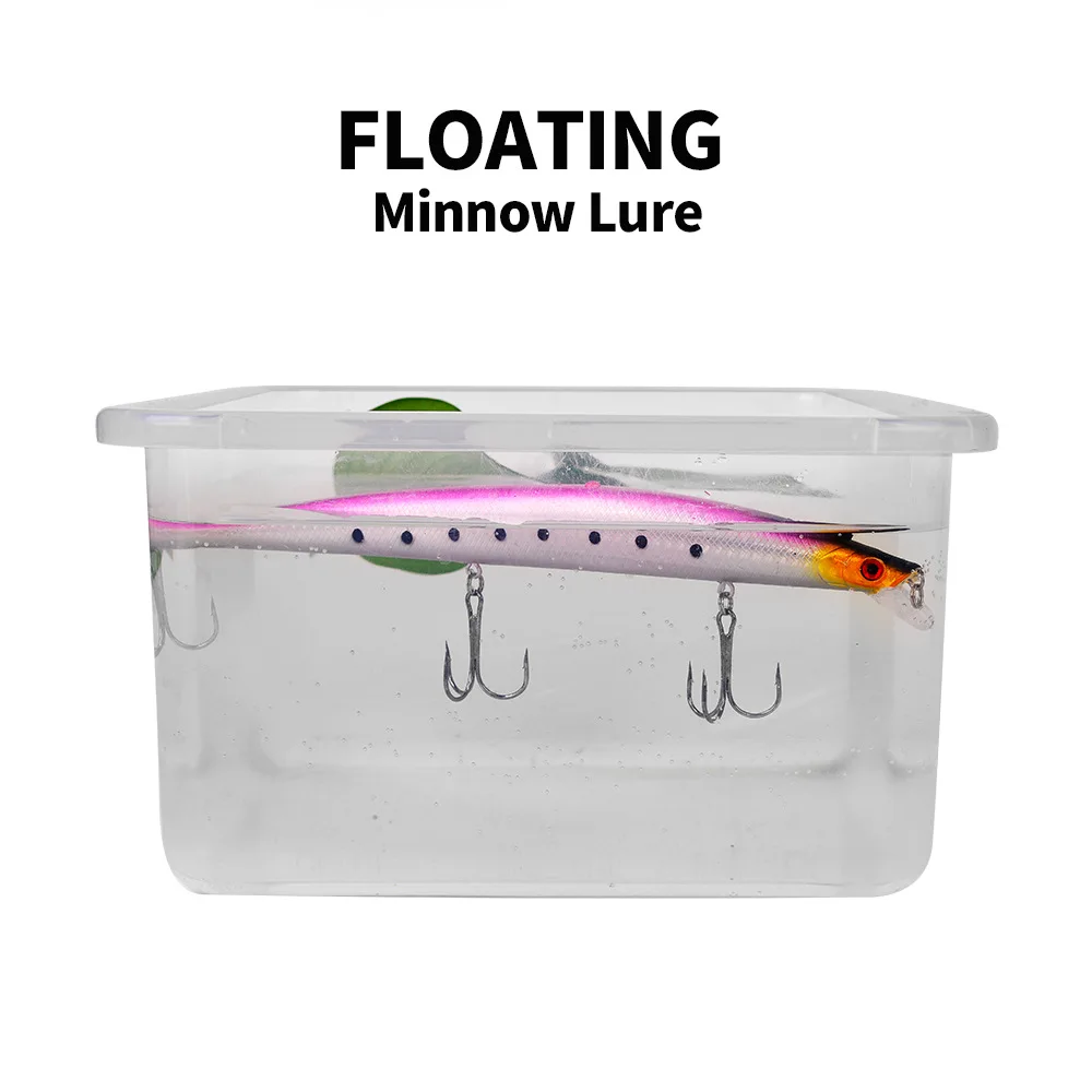 

Floating Minnow Fishing Lure, 18.5cm 24.5g With 3Pcs 4# Treble Hooks, Noise Ball Long Cast River Stream Bass Tackle 10pc Package