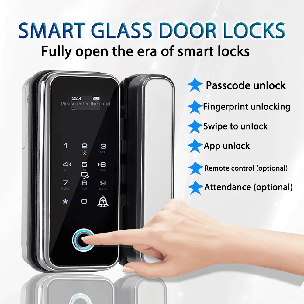 Smart Door Lock For Wooden Sliding Glass Door HAHA-Lock App Biometric Fingerprint Lock Bluetooth IC Card Electronic Digital Lock