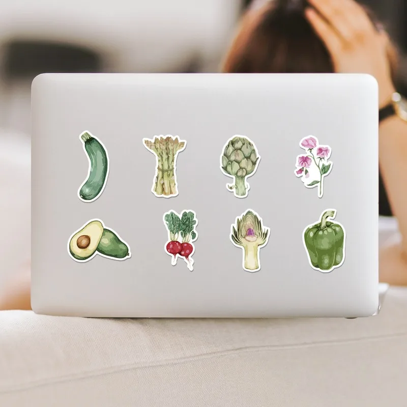 50pcs 만화 귀여운 야채와 과일 낙서 컴퓨터 물 컵 테이블 어린이 크리 에이 티브 장식 방수 스티커