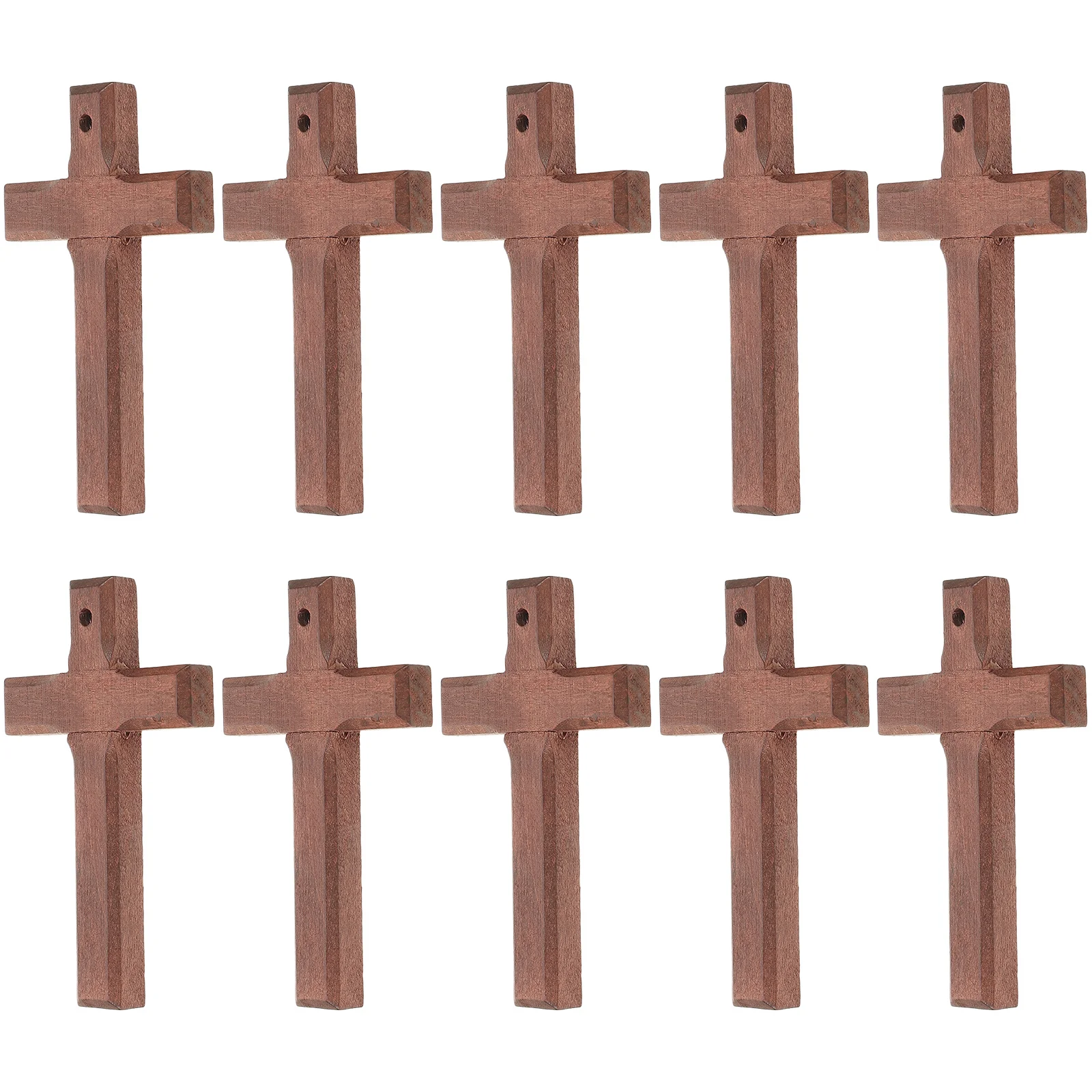 

10 шт. деревянных подвесок-крестиков для изготовления украшений, легкие и прочные, для браслетов, ожерелий, поделок