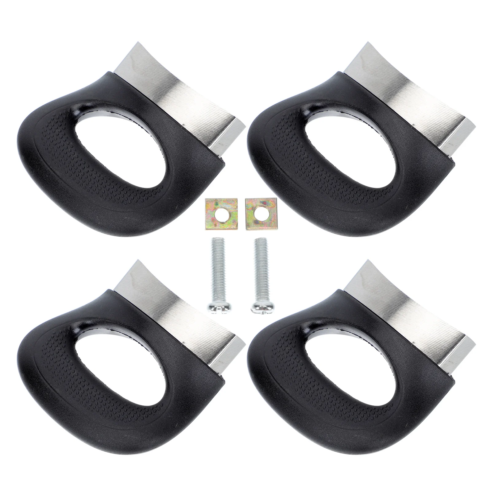

4pcs Stainless Steel Heat Proof Pot Handle Pan Grip Universal Replacement Double Hole Side Handle Soup Pan Ear Grip For