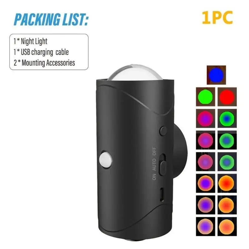 Hands Night Light For Wall Door Frame Mount Type C Charging D2RD