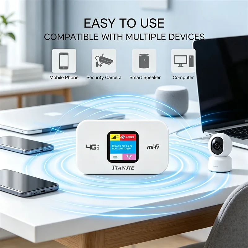 TIANJIE 150Mbps 4G Wifi Router Unlocked SIM Card Wireless Travel Modem Pocket Mobile WI-FI Internet Hotspot Adapter With Battery