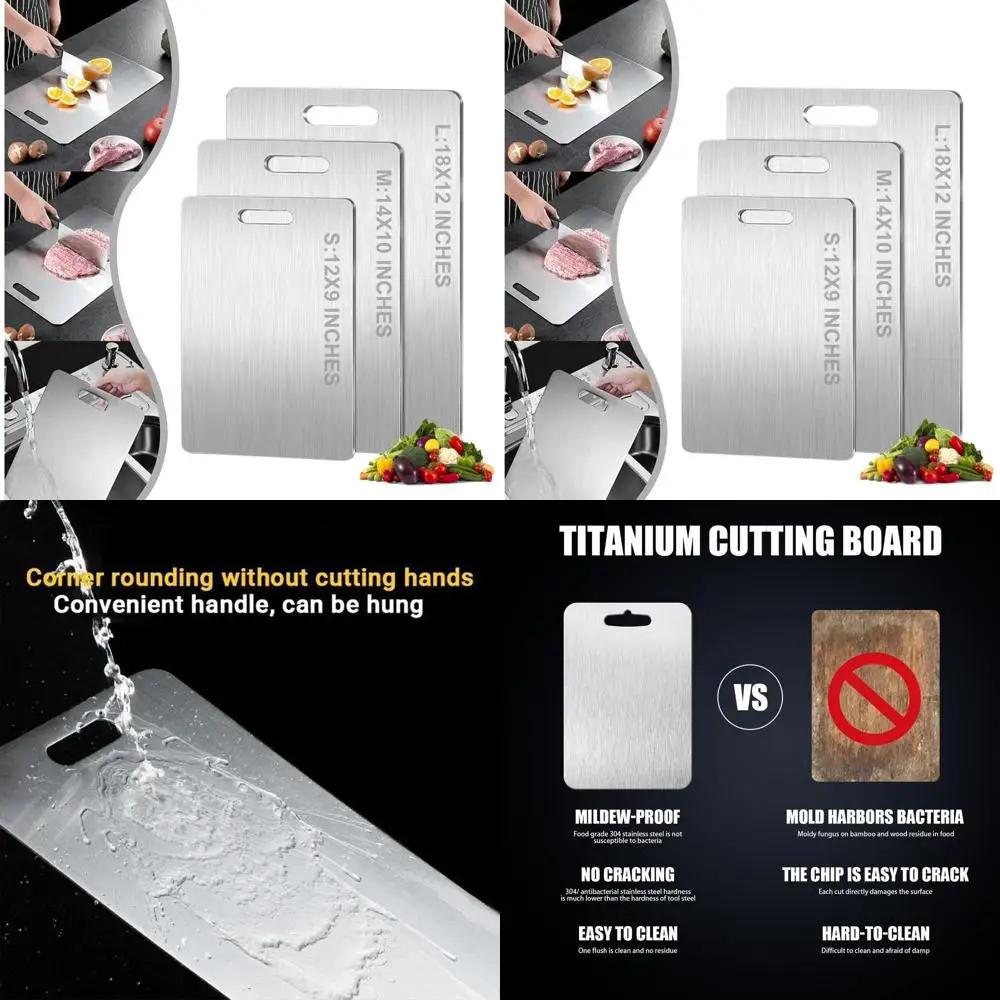 

Double-Sided Titanium & Wheat Straw Cutting Board, 18x12 inches, Food Grade, Dishwasher Safe, Easy Clean