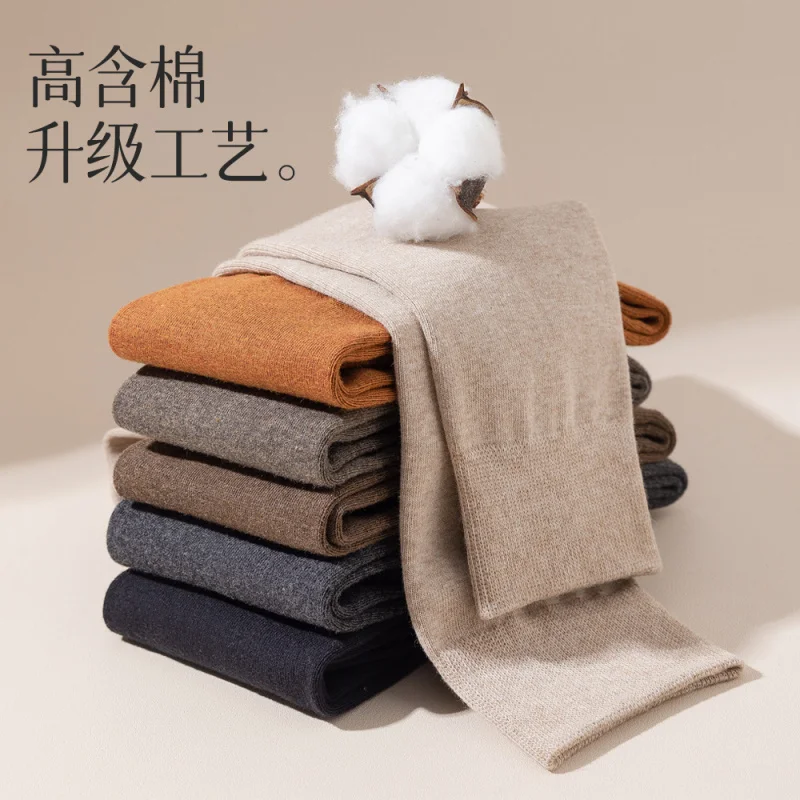 

Женские утепленные носки-гольфы из хлопка на осень-зиму, теплые, нескользящие, впитывающие пот, в японском стиле, для коррекции фигуры