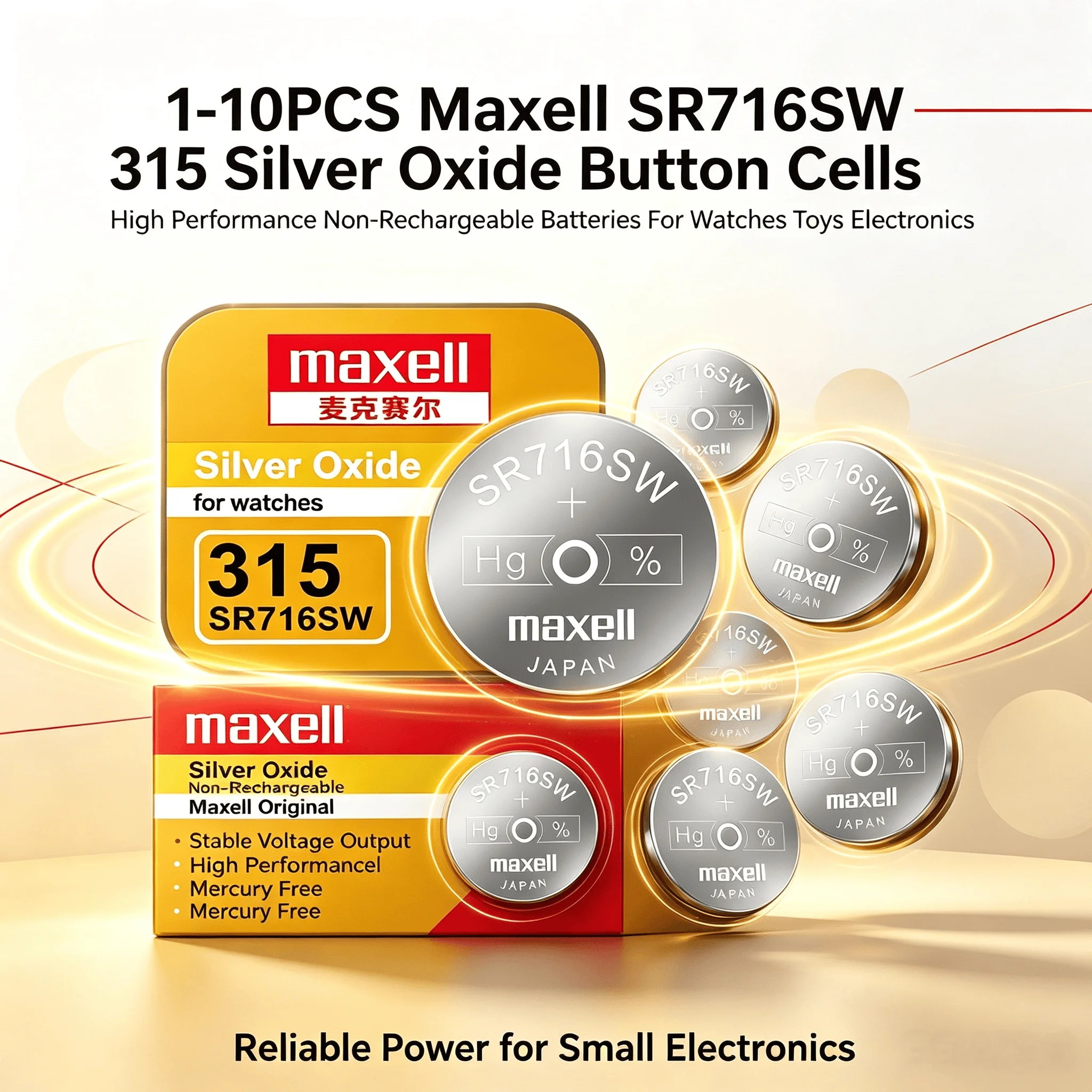 1-10PCS Maxell SR716SW 315 Silver Oxide Button Cell High Performance Non-Rechargeable Battery For Watches Toys Electronics