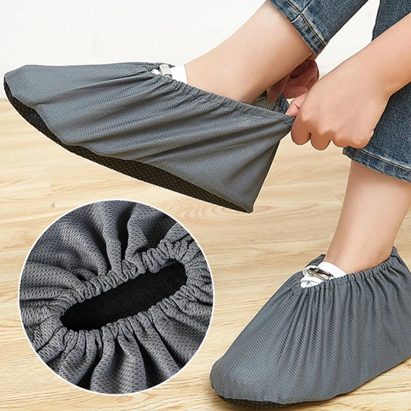 Washable Shoe Covers Reusable Mesh Cloth Breathable Shoe Cover Household Wear-resistant Thickened Shoes Cover Non-slip Protector