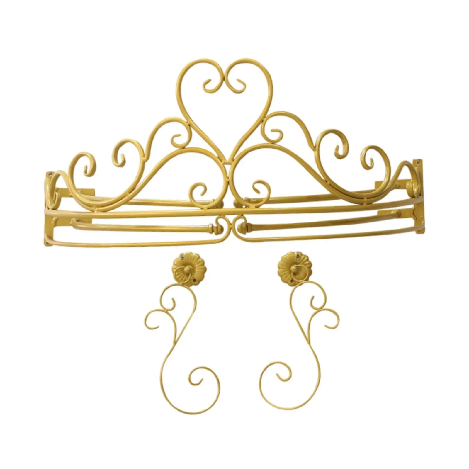 Crown Bed Canopy Frame Curtain Holder Wall Mount Cute Kids Bedding Metal Sturdy Decorative Princess Bed Canopy Stand for Kids