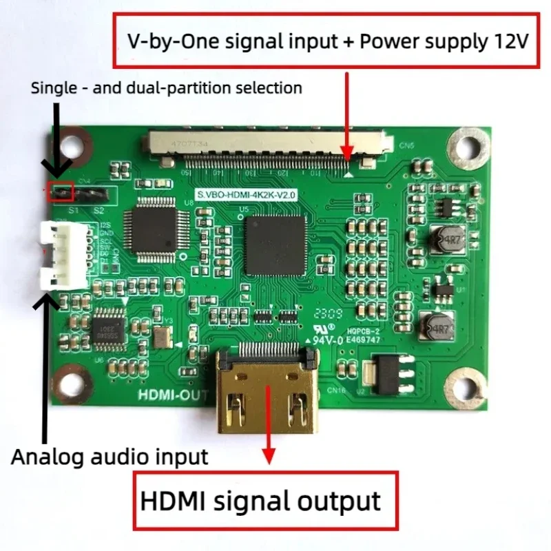 V-by-One to HDMI Board Vbyone VBO to HDMI Board Output Support 4K2K 1080P Resolution