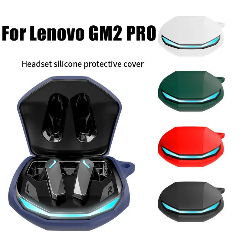 

Headphone Storage Case For Lenovo GM2 PRO Wireless Headset Cover Silicone Carry Bag Shockproof Earphone Protector with Carabiner