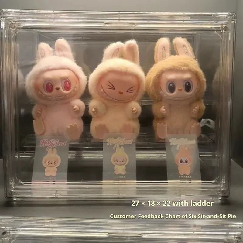 Labubu-expositor de muñecas de algodón, vitrina transparente grande de muñecos de peluche, caja ciega a prueba de polvo, organizador acrílico para LABUBU