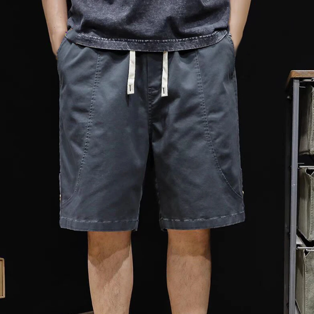 Pantalones cortos finos de seda de hielo para hombre, ropa de trabajo deportiva holgada de moda, pantalones cortos tipo cargo de secado rápido