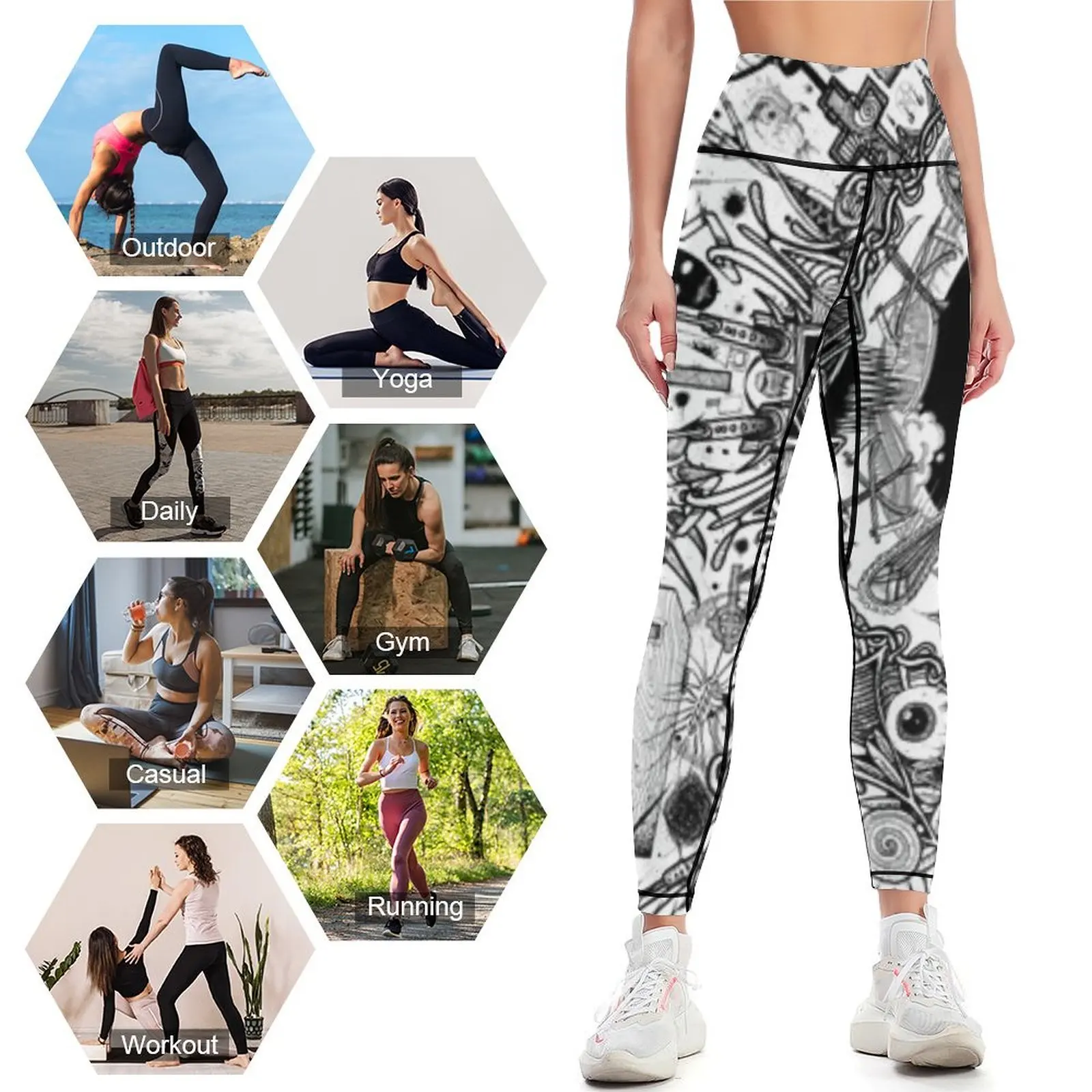 Zeds dead trippy art mandala leggings, vêtements d'exercice pour femmes, pantalons push-up fitness, vêtements de gym