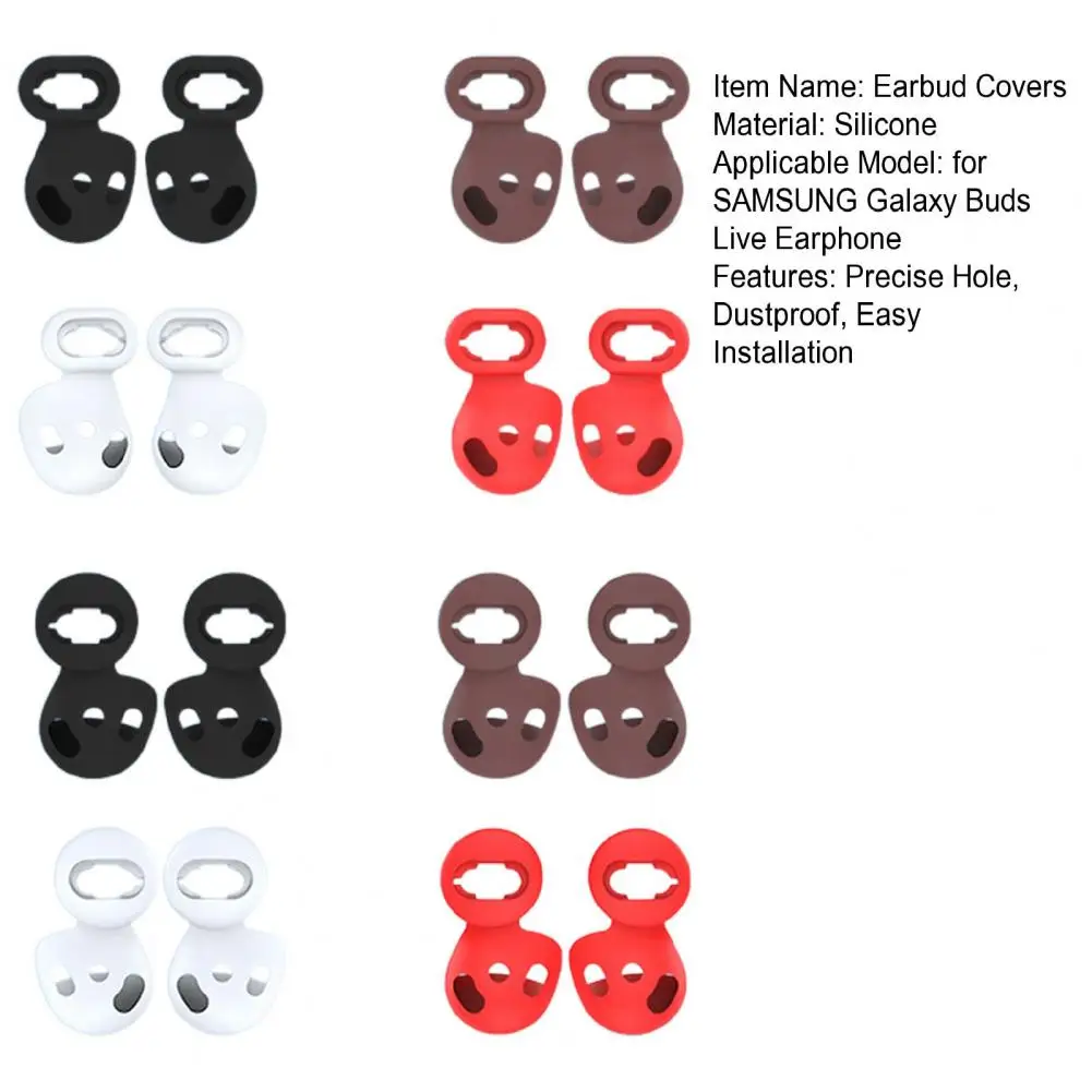 16Pcs Earbud Covers Precise Hole Full Wrap Protect Silicone Wireless Earphone Pads Eartips Cushions for Samsung Galaxy Buds Live