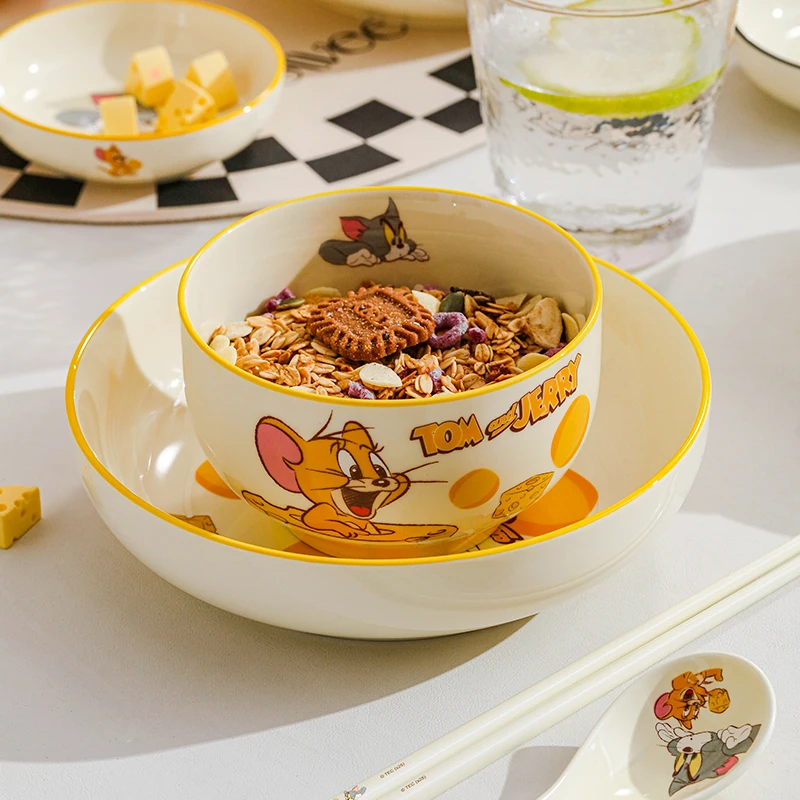 7 Inch Tom and Jerry Porcelain Plate Children's Breakfast Fruit