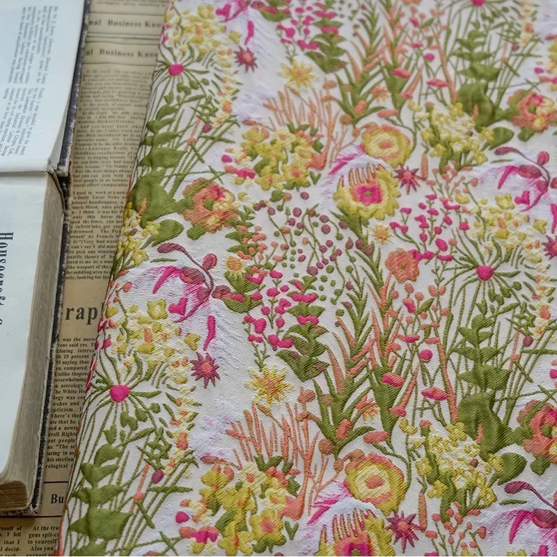 50cmx145cm Embossed Jacquard Fabric Women\'s Spring Autumn Pastoral Style Stiff Dress Clothing Diy Sewing Fabric JY9