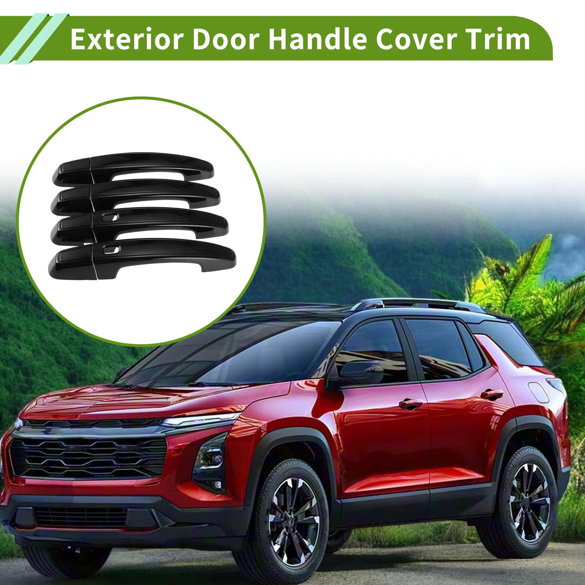

UXCELL Exterior Door Handle Cover Trim Front Rear Door Handle Cover for Chevrolet Equinox 18-24 No Keyless Hole Glossy Black