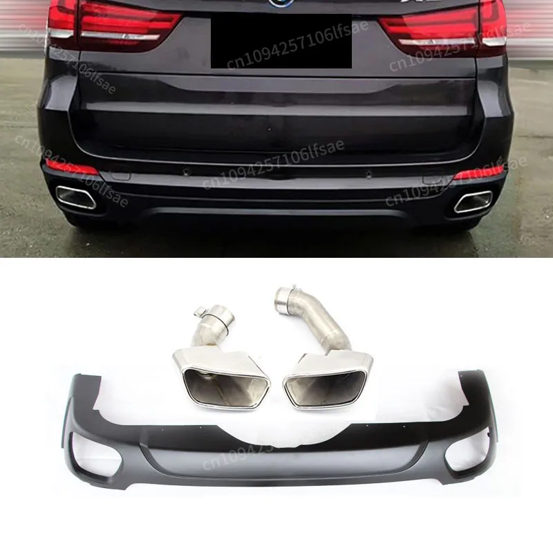 

For 04-18 X5 E70 F15 Tail Throat Exhaust Refitted Round Upgraded Square Rear Lip Mouth Provide Model Year