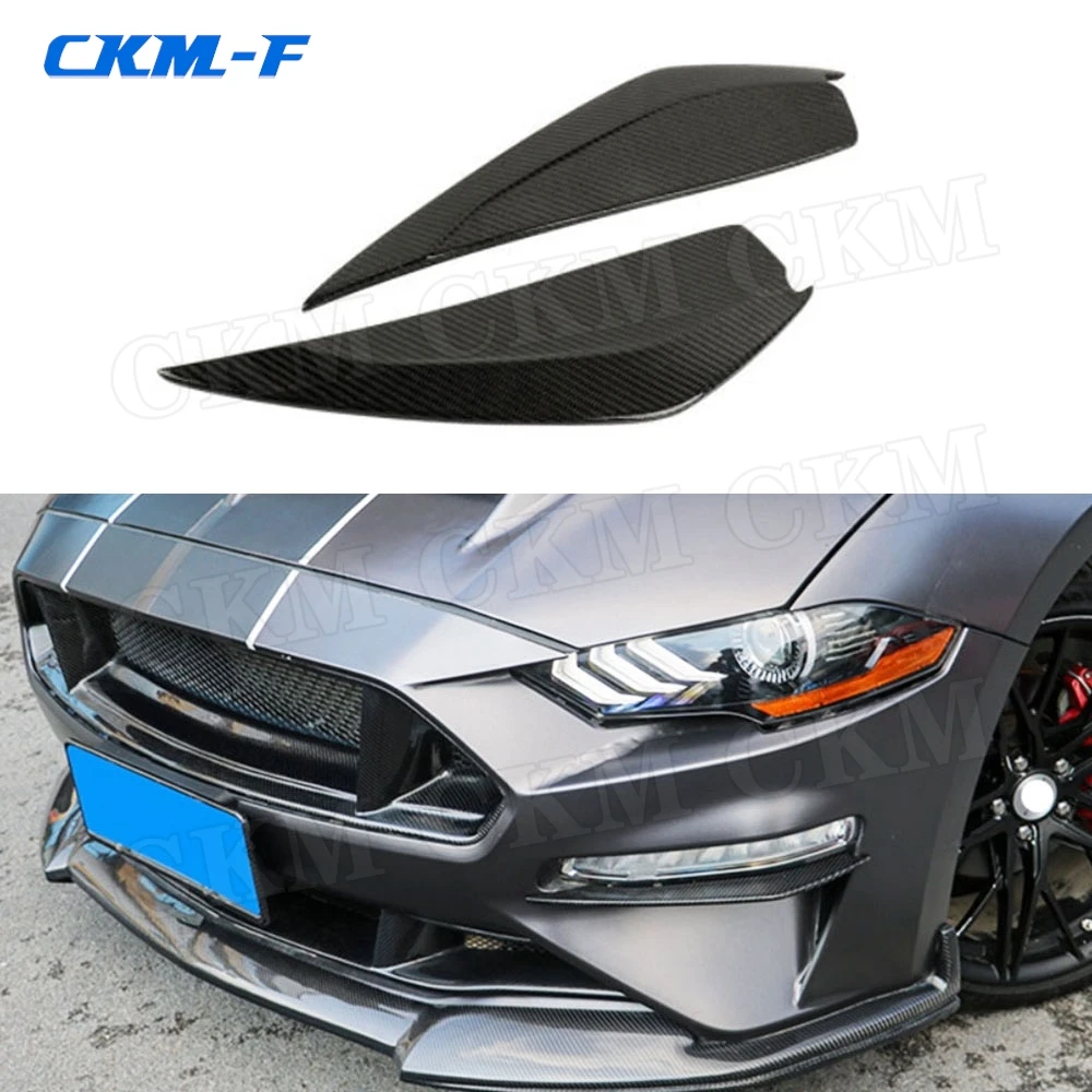 Carbon Fiber Material Front Bumper Decoration For Ford Mustang Coupe 2 Door 2018-2020 Auto Car Styling