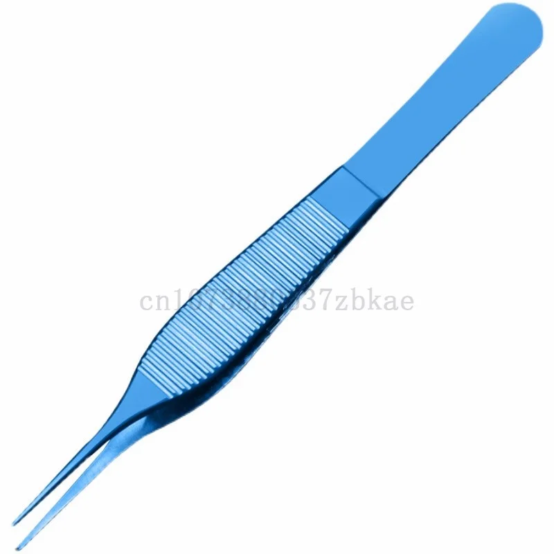 1pcs Titanium Adson Tissue Forceps Eye Surgery Tweezers Serrated Tips/Teeth Ophthalmic Autoclavable Surgical Instruments