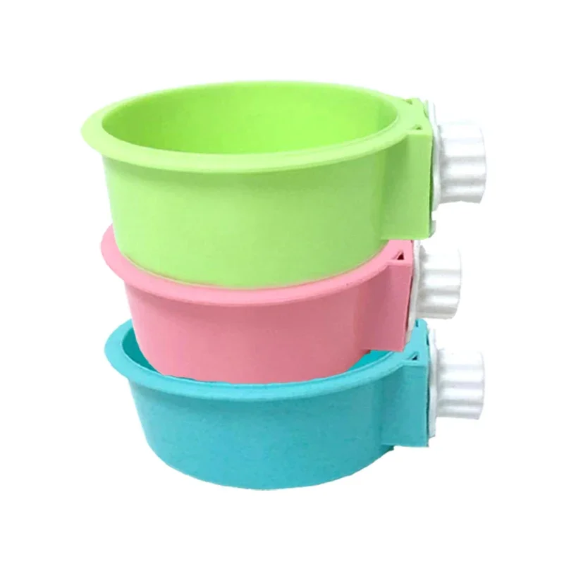 Easy Removable Pet Rabbit Feeding Bowl Hanging Stainless Steel Food Feeder For Guinea Pig Chinchilla Cage Accessoires Lapin