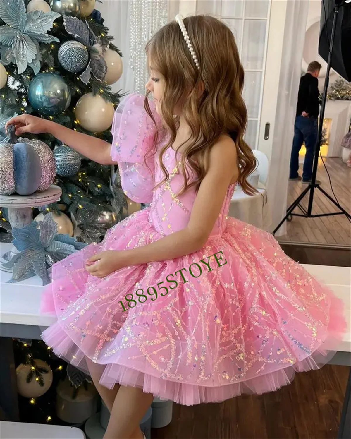 Puffy Girl Dress Flower Girl Dress Pink Wedding Party Dresses Cute Baby Girl Dress Princess Dress Little Bridal