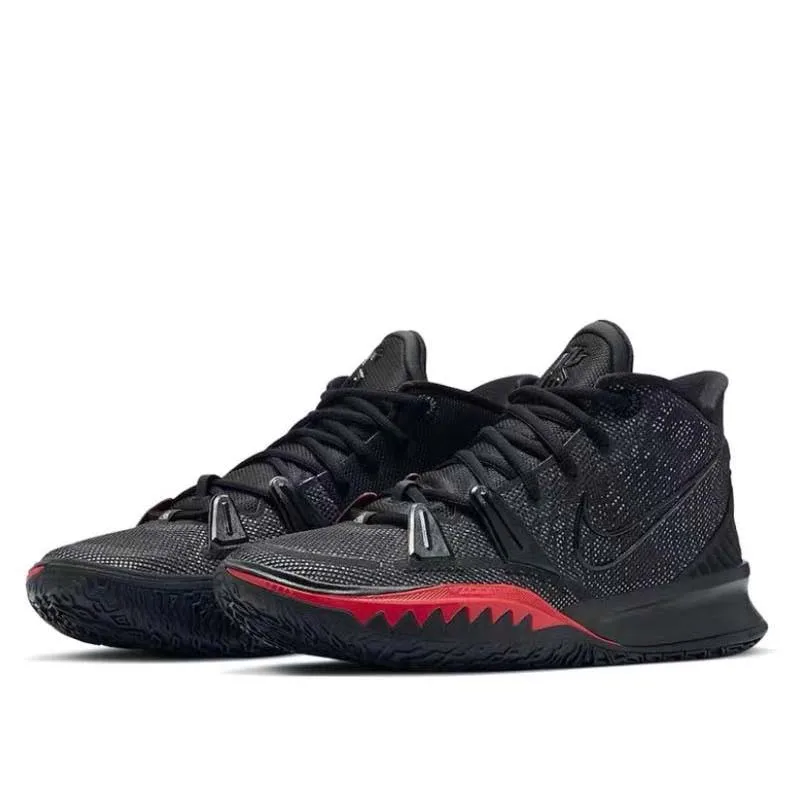 حذاء Nike Kyrie 7 Irving بمقدمة مستديرة وأربطة من الجلد الصناعي، حقيبة غير قابلة للانزلاق ومتينة، قمة متوسطة للرجال من Nike Basketball sh