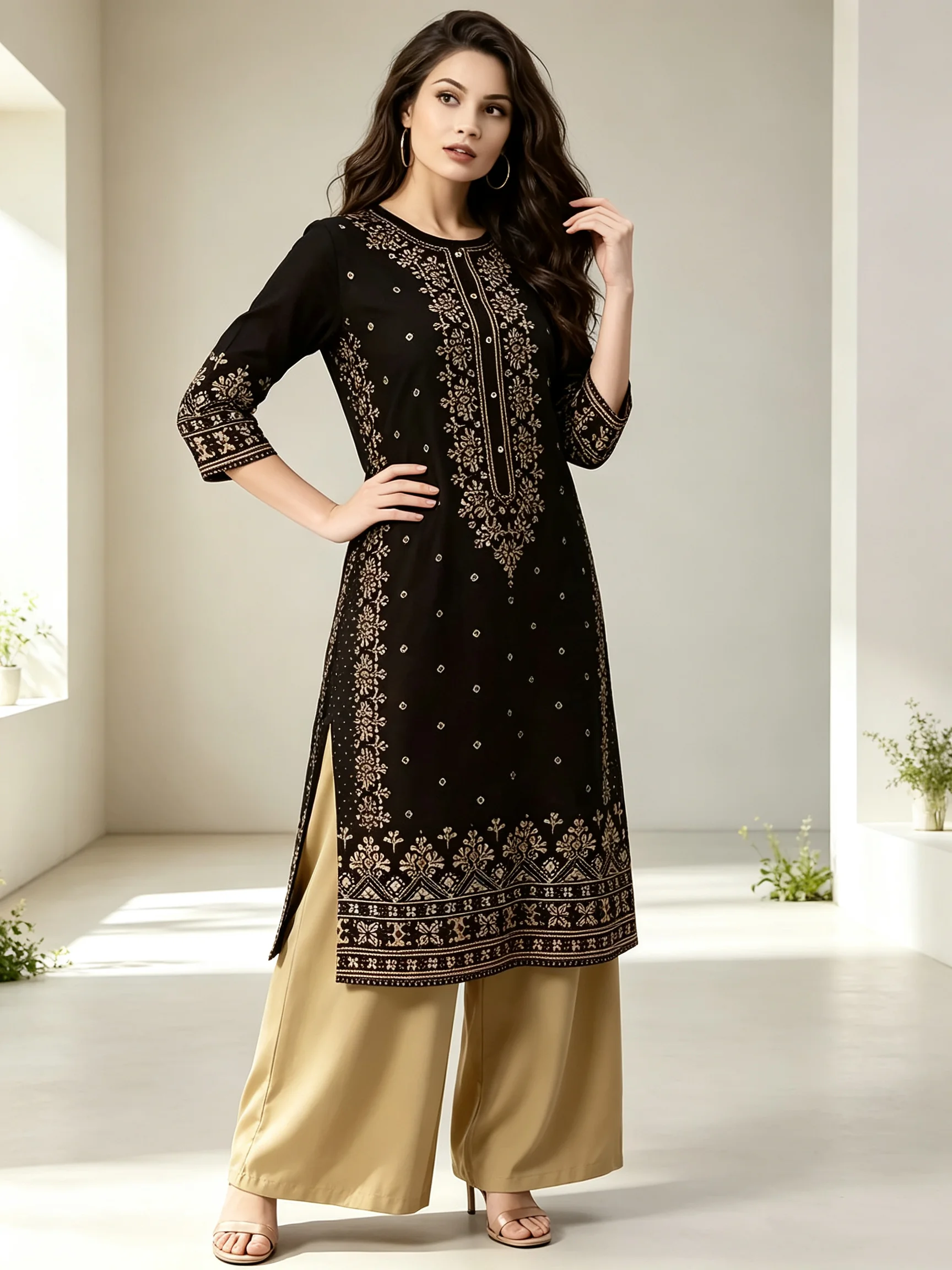 Ethnic Style Dresses - Women's Casual Ethnic Style Clothing Set