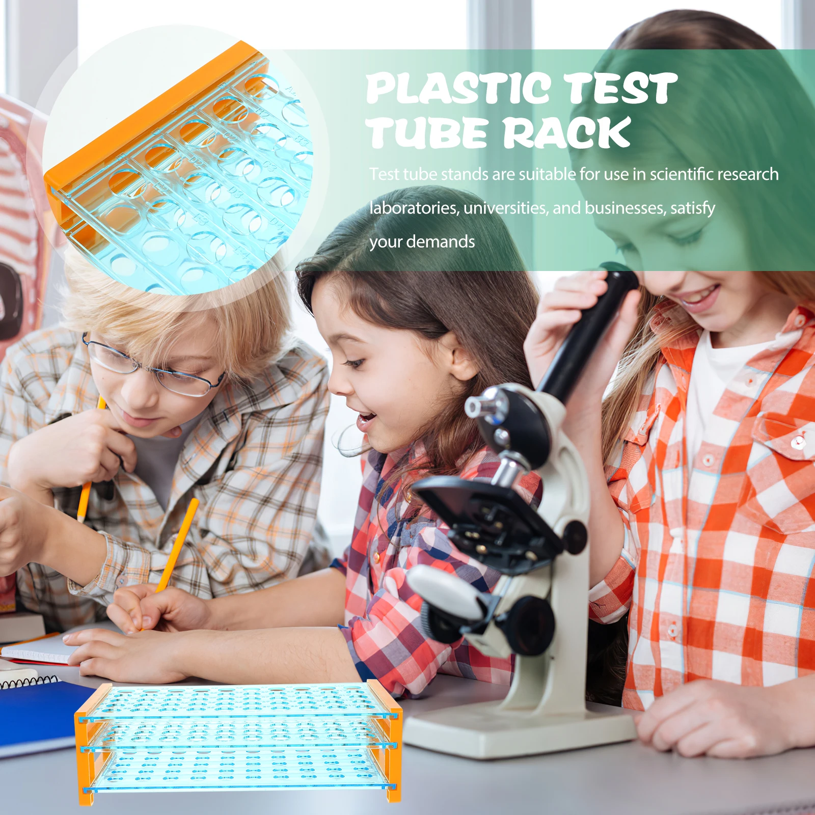 

50 Holes Test Tube Rack Plastic Holder For Lab Stand Smooth Lightweight Storage Organizer For Laboratory School