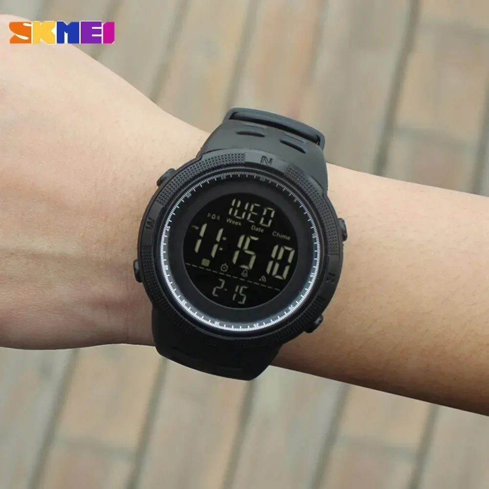 SKMEI 1251 5Bar jam tangan Digital pria, arloji Digital tahan air untuk olahraga luar ruangan, Multifungsi, Jam Alarm, jam tangan Chrono