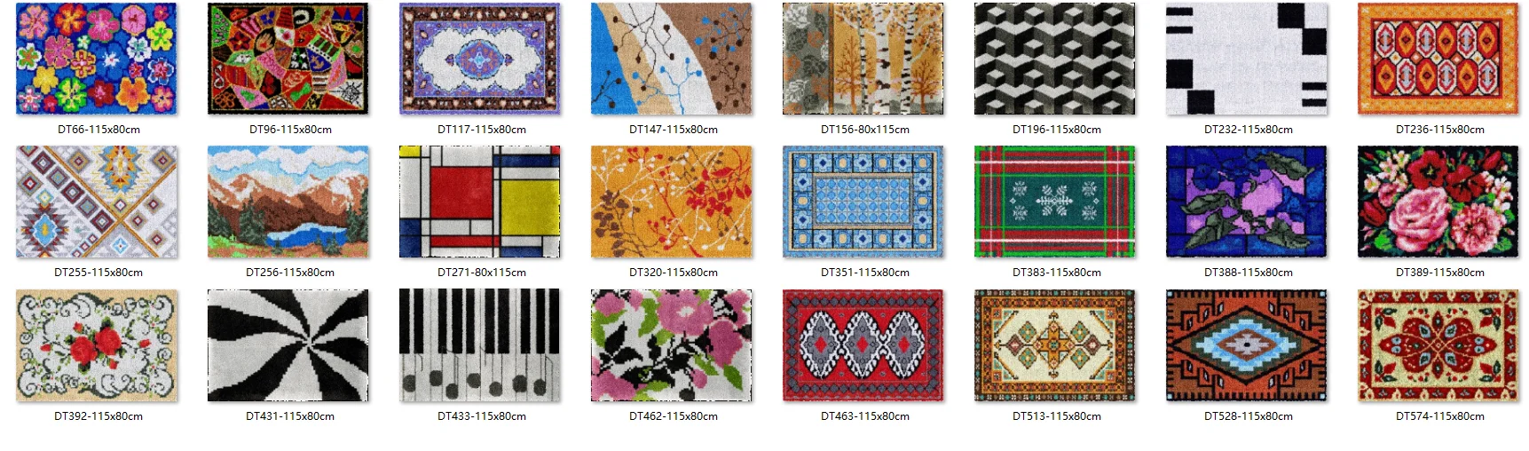 115-80CM Latch hook kit with printed pattern Halloween Carpet embroidery Adults crafts Hobby stuff Plastic canvas DIY FLOWERS