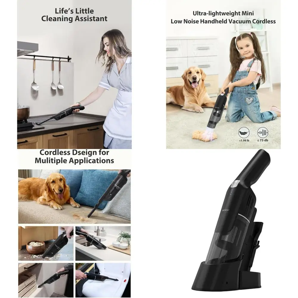 

Беспроводной перезаряжаемый пылесос, всасывание 15 кПа, использование на 30 минут, контейнер на 500 мл, идеально подходит для домашних животных, автомобилей, дома - синий