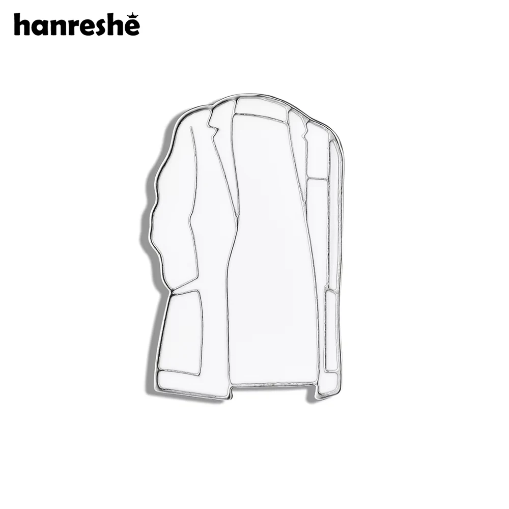 Hanreshe White Coat Enamel Brooch Pin Creative Medical Science Lab Theme Accessories Lapel Backpack Badge for Doctor Scientist