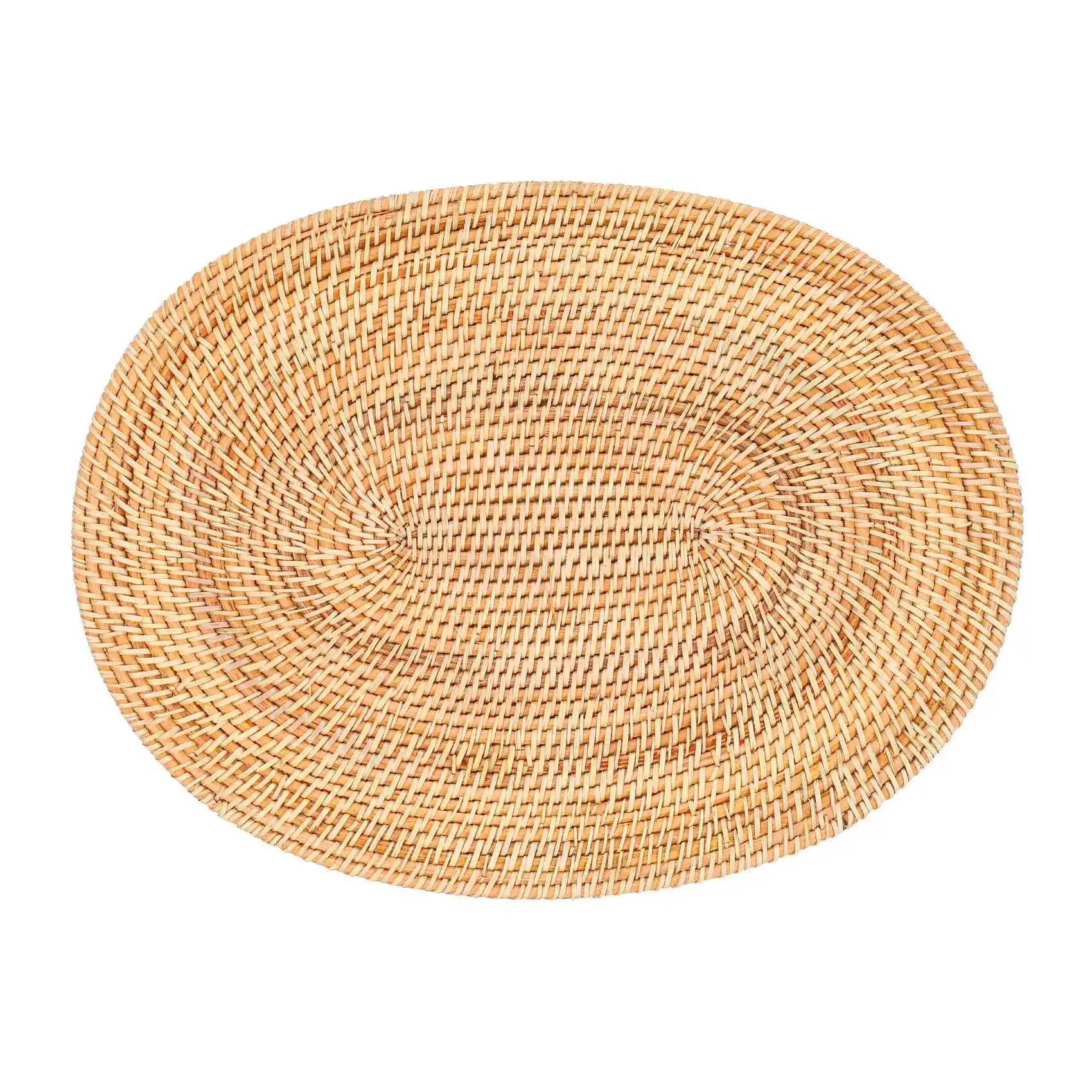 

2 Pcs Oval Rattan Placemat,Natural Rattan Hand-Woven,Tea Ceremony Accessories,Suitable for Dining Room, Kitchen,Etc