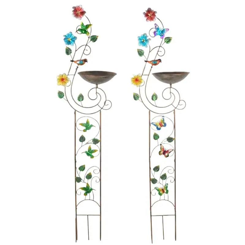 

Высокая ванна для птиц, стоячая ванна для птиц, поддержка растений, кормушка для воды с колышком, художественное украшение для двора, лужайки, патио, сада