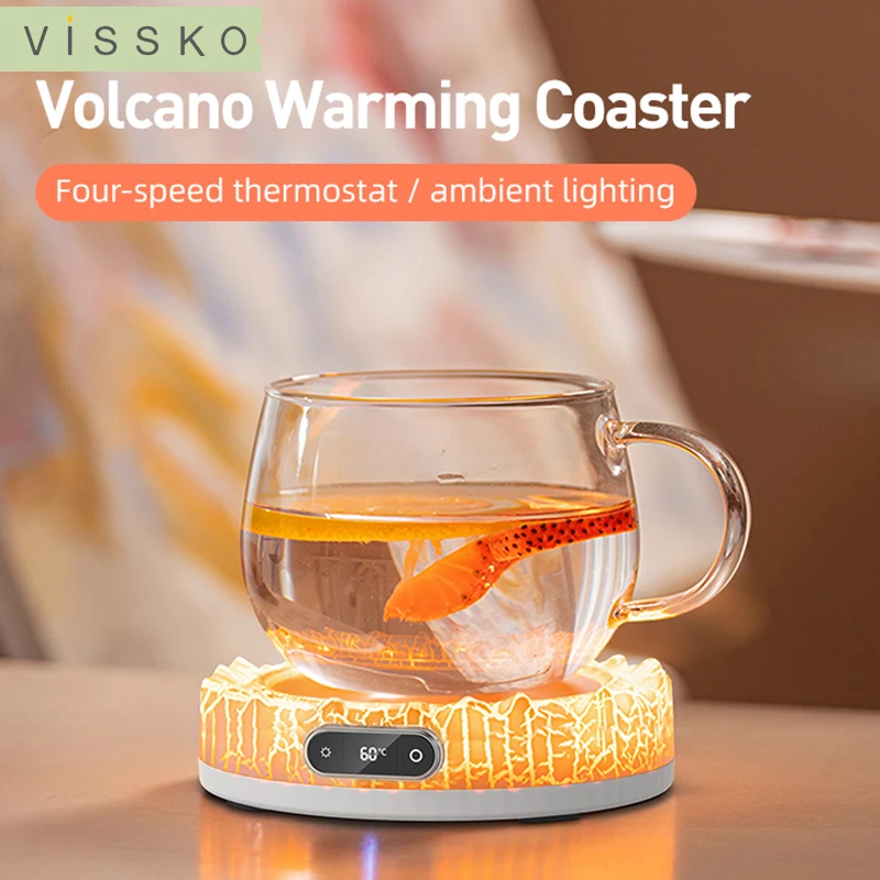 VISSKO Coffee Cup Heater Mug Warmer USB Heating Pad Electic Milk Tea Water Thermostatic Coasters Cup Warmer For Home Office Desk